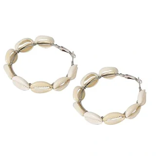 KAGU'S Sea Shell Hoop Earrings for Girls and Womens - Traditional
