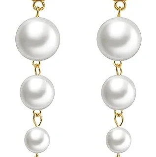 Latest Elegant White Pearl Hoop Earrings for Girls Women