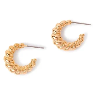 London Women Gold Croissant Hoop Earring I Gift for Women Girl