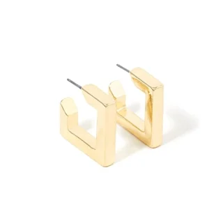 London Women Gold Reconnected Angular Hoop Earring I Gift for Women Girls
