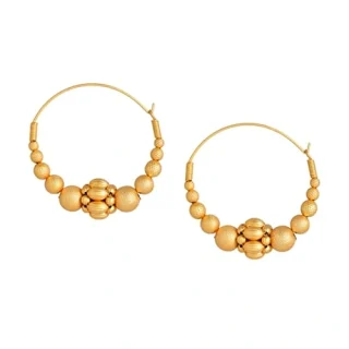 Matt Gold plated Hoop Earrings for women