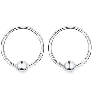 Small Size 12 mm Silver Bali Hoops Earrings for GirlsWomen