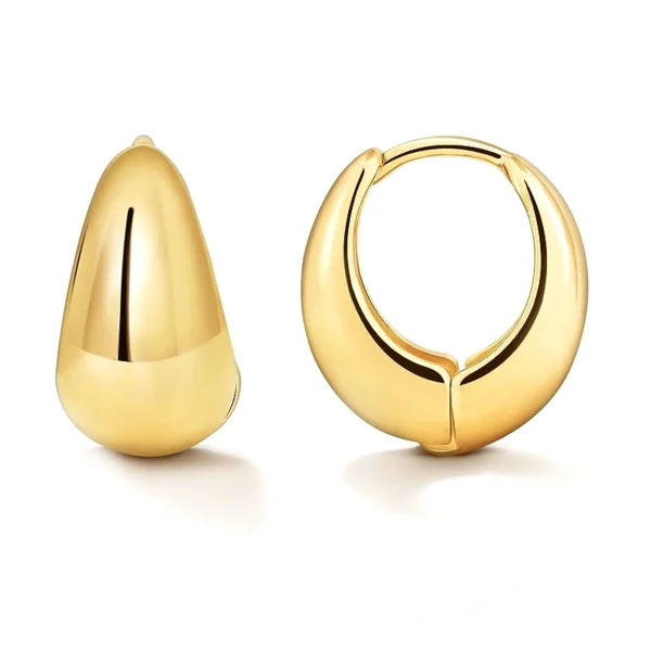 Stylish Trendy Chunky Golden Dainty Small Huggie Hoop Earrings - Latest Fancy Trendy Hoops