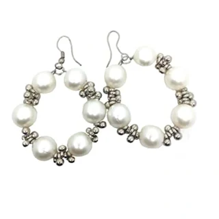 Tejaswini Beaded Drop Dangle Round shape Earrings