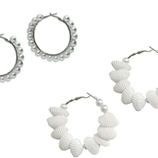 Tejaswini Women's Latest Elegant White Sea Shell Beautiful Jhumka for Casual Ethnic Wear