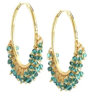 White Pearls Big Size Fancy Stylish Round Hoop Simple Circle Pearl Casual Earrings