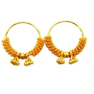 Women's Indian Ethnic Jhumki Gold Plated Hoop Earrings