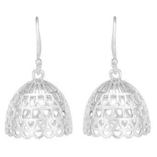 .5 Sterling Silver Filigree Jhumkis - 925 Silver Jhumka Earrings for Women Girls, Gifts