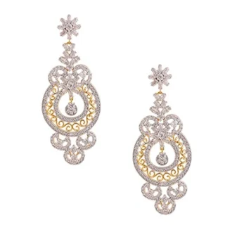 American Diamond CZ Zircon Fashion Jewellery Traditional Ethnic Earrings for Women