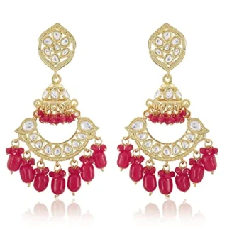 Base Metal Mesmerising Long Kundan Jhumki Earring for Women Girls