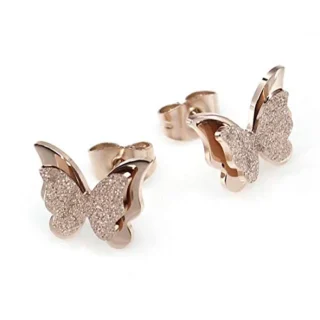 Charming Dual Butterfly Classic Stud Earrings for Girls