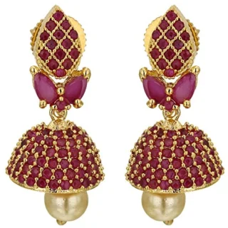 CZAD American Diamond Stone Studded Jumki for Women