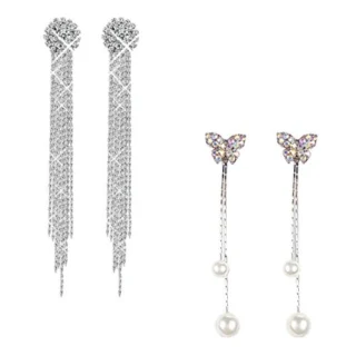 Earrings for Women Girls - Butterfly, Fashion Crystal Dangler