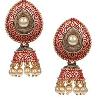 Jewellery Meenakari Enamel Teardrop Shape Ethnic JhumkaJhumki Earrings for Women Girls