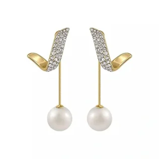 Latest Stylish Gold Plated Pearl Drop Earrings for Women