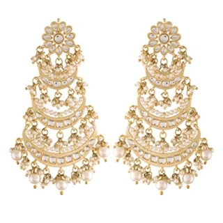 Layered Beaded Chandbali Earrings for Women