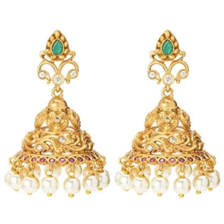 Matte Gold Finish Indian Traditional Designer Jhumka Jhumki Earrings for Women