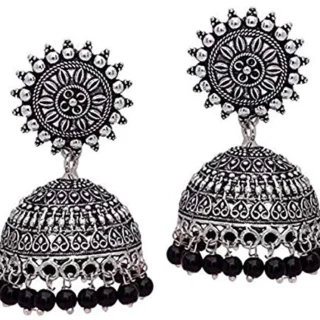 Oxidised Jhumka Earrings