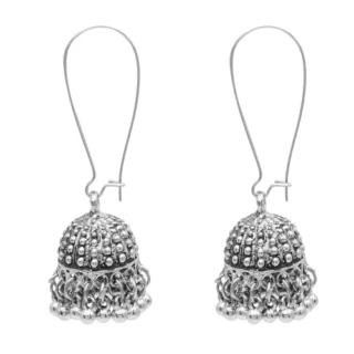 Shining Jewel Antique Silver Plated Oxidised Traditional Design Small Sized Jhumka Jhumki