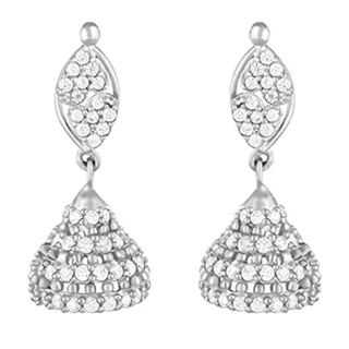 Silver Pure Feelings Jhumki - Drops to Gift Women Girls, With Certificate of Authenticity