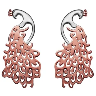 Silver Rose Gold Anushka Sharma Plated Peacock Earrings - Studs to Gift Women and Girls