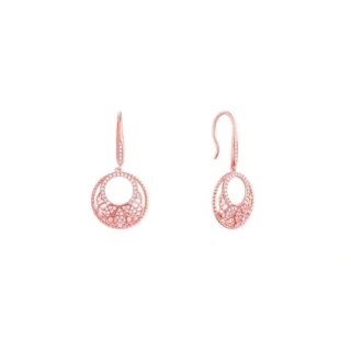 Silver Rose Gold Crescent Affair Earrings - Gifts for Women