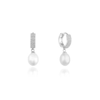 Sterling Silver Pearl Poetry Earrings - With 925 Stamp And, Gifts for Women Girls