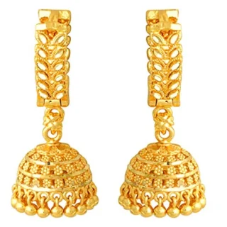Traditional Temple Jewellery 18k One Gram Gold Ethnic Stylish South Indian Screw Back