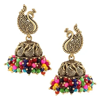 Traditional Wedding Temple 22kt Gold oxidised Meenakari Ethnic Antique South Indian