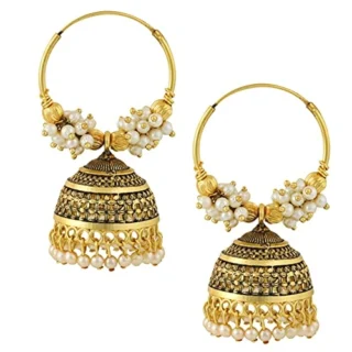 Traditional Wedding Temple 22kt Gold oxidised Meenakari Ethnic Antique South Indian Round