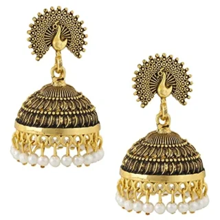 Traditional Wedding Temple Gold oxidised Meenakari Ethnic Antique South Indian Round