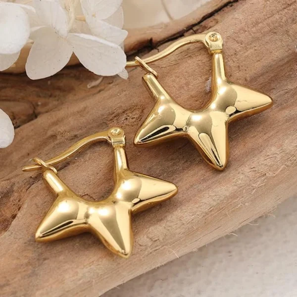 Trendy Gold Plated Geometric Hoop Earrings for Women