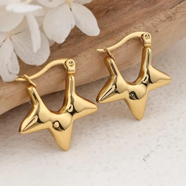 Trendy Gold Plated Geometric Hoop Earrings for Women
