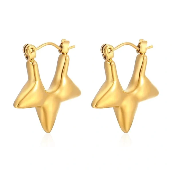 Trendy Gold Plated Geometric Hoop Earrings for Women