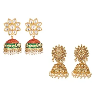 Women's Kundan Jhumka Earrings
