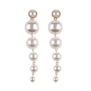 Women's Stylish Long Gold Plated Drop Earrings
