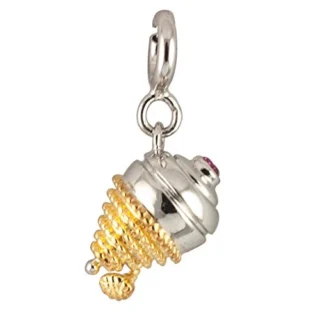 925 Sterling Silver Charm Pendant - Lattu Spinning Top Charm Pendant,