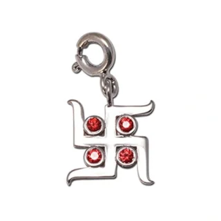 925 Sterling Silver Svasti Charm Pendant - Chains and Necklace, Fits in Bracelets
