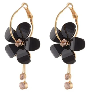 Earrings for Women - Fashion Multicolor Stone Studded Hoops, Gold Plated Earring,