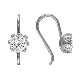 Silver Zircon Tiny Stud Earrings - , Gifts for Women