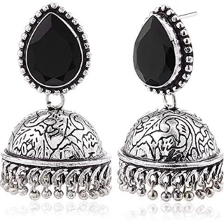 Traditional Ethnic Statement Jhumka Stones Earrings for Girls